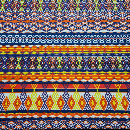 Jersey Lycra Fabric Multicolour Ethnic Aztec Printed 55" Wide Sold By Metre A1-129