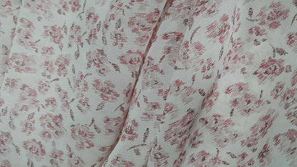 VISCOSE CHIFFON FABRIC FLORAL PRINTE -SOLD BY THE METER