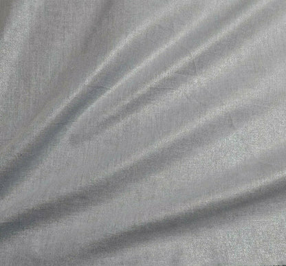 Cotton Voile Fabric Shiny Silver Print 55" Wide Sold By Metre