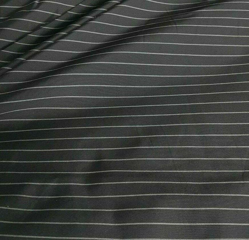 STRIPED DARK GREY TAFFETA FABRIC-SOLD BY THE METER