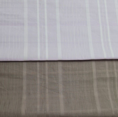 Checked Cotton Shirt Fabric Light Lilac And Khaki Colours 55" Wide Sold By Metre