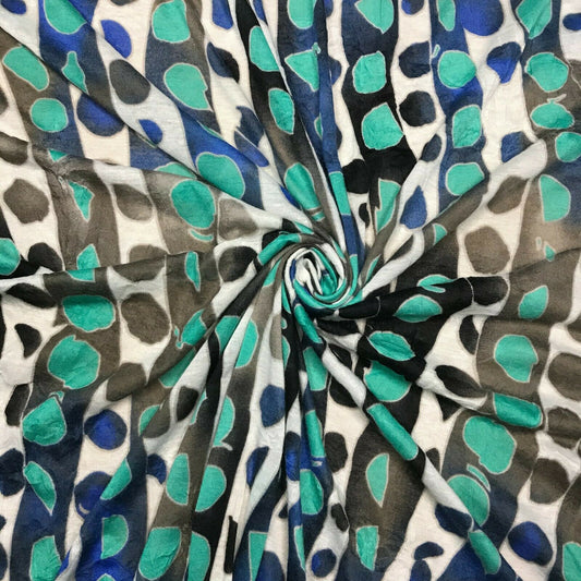 Thin Knit Fabric Spotted Printed Polyester Spun Crushed 51" Wide A1-177