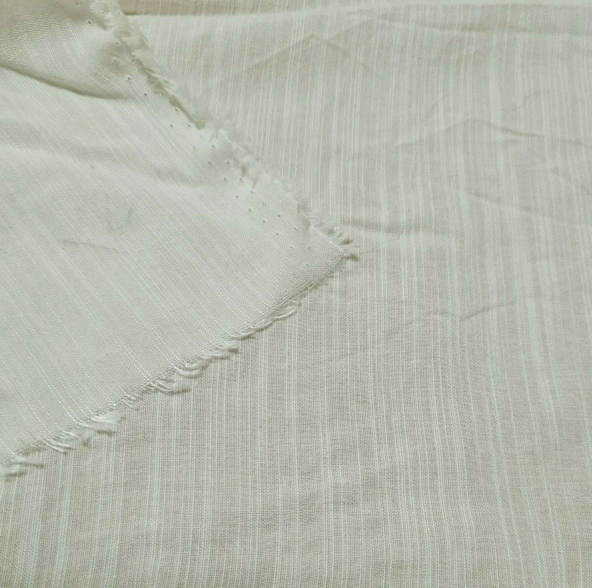 OFF WHITE COLOUR STRIPED THIN VISCOSE FABRIC - SOLD BY THE METRE