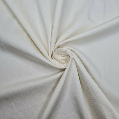 Ivory Polycotton Fabric Wavy Texture Dressmaking 2 Way Stretch 45" Wide