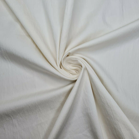 Ivory Polycotton Fabric Wavy Texture Dressmaking 2 Way Stretch 45" Wide