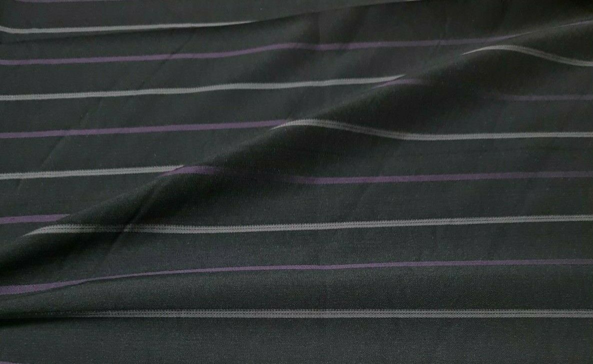 STRIPED BLACK STRETCH SHIRT FABRIC - SOLD BY THE METRE