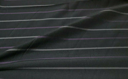 STRIPED BLACK STRETCH SHIRT FABRIC - SOLD BY THE METRE