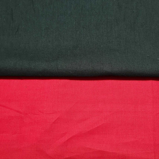 Cotton Voile Fabric Black And Red Colours 55" Wide