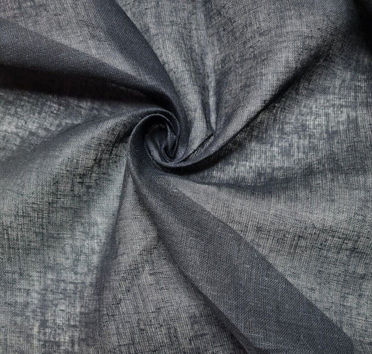 Thin Cotton Fabric  Linen Looking Black Colour 37" Wide Sold By Metre