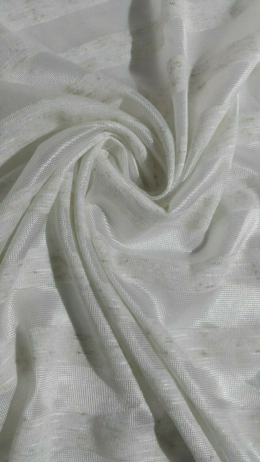 STRIPED VISCOSE POLYESTER THIN JERSEY FABRIC - SOLD BY THE METRE