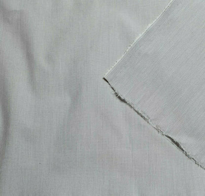 Cotton Polyester Suit Fabric White And Grey Pinstriped 55" Wide