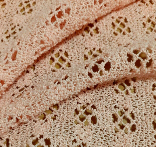 PEACH COLOUR KNIT LACE FABRIC- SOLD BY THE METRE
