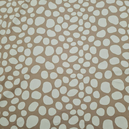 Sateen Fabric Cotton Blend Ivory Spotted Beige Colour 49" Wide
