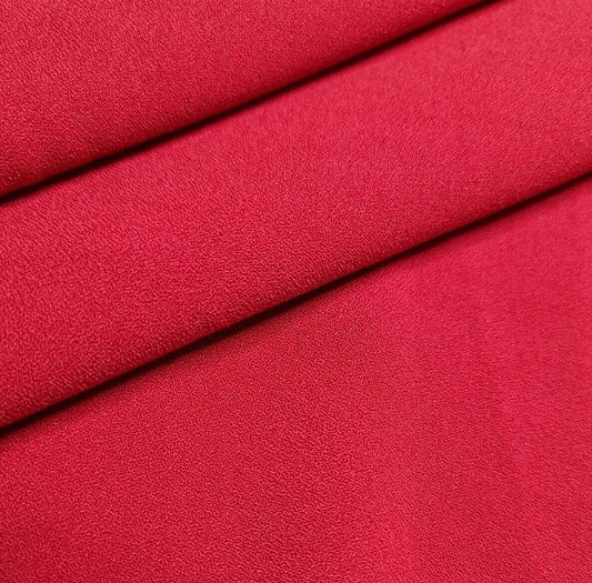 Double Crepe Fabric 55" Wide Red Colour Sold By Metre
