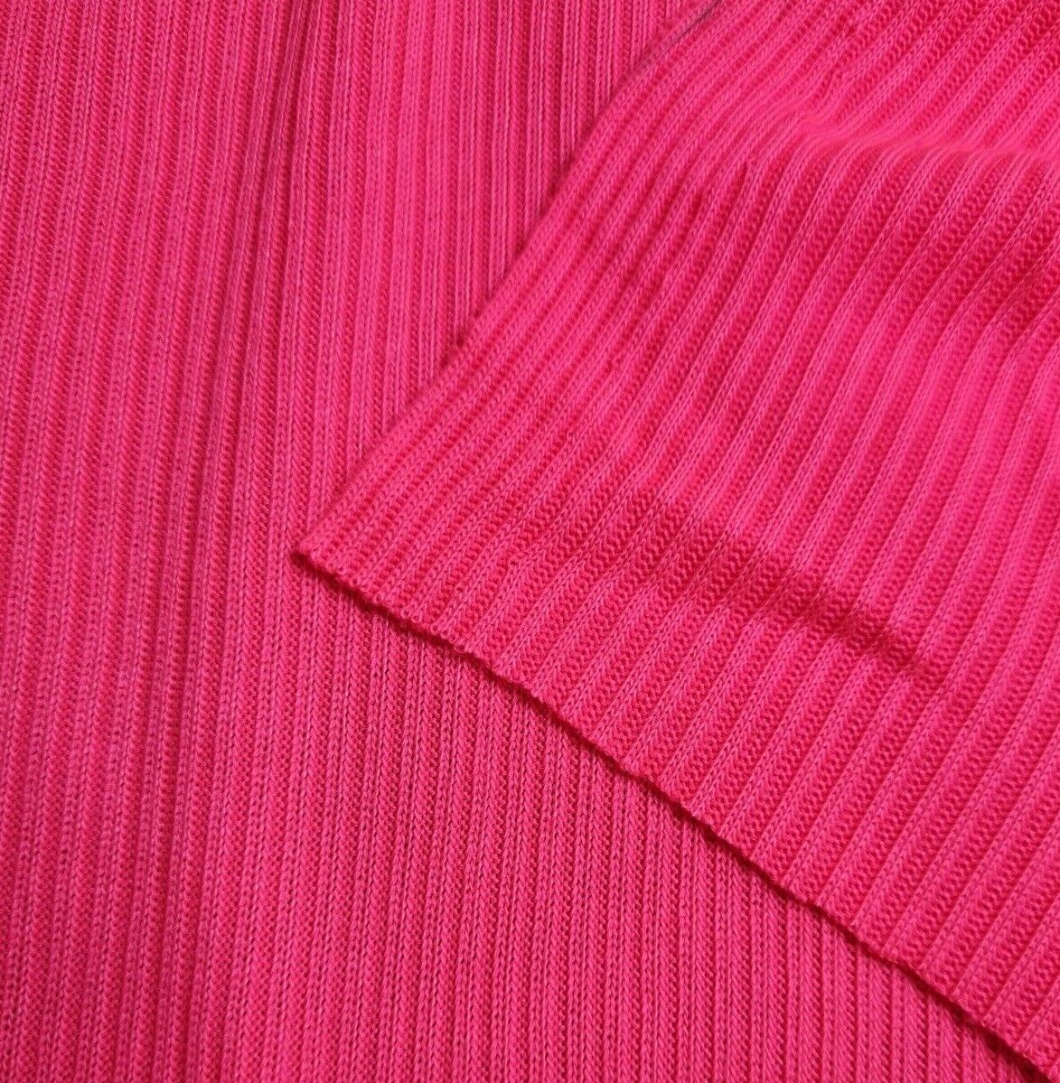 Rib Jersey Fabric Neon Pink Colour 2 Way Stretch 51" Sold By Metre