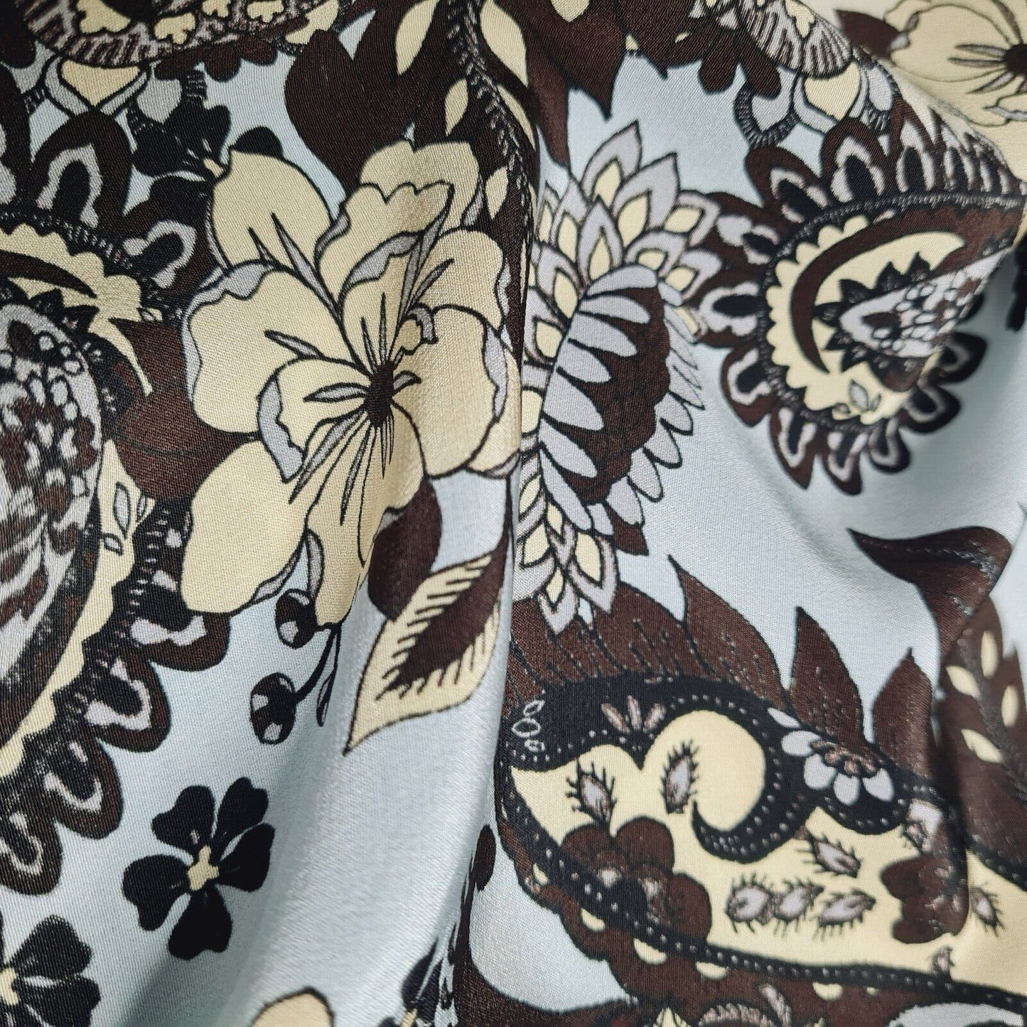 Pure Silk Crepe Fabric Floral Printed 53" Wide Sold By Metre