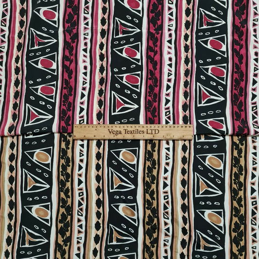 Viscose Fabric Ethnic Printed 55" Wide Sold By The Metre