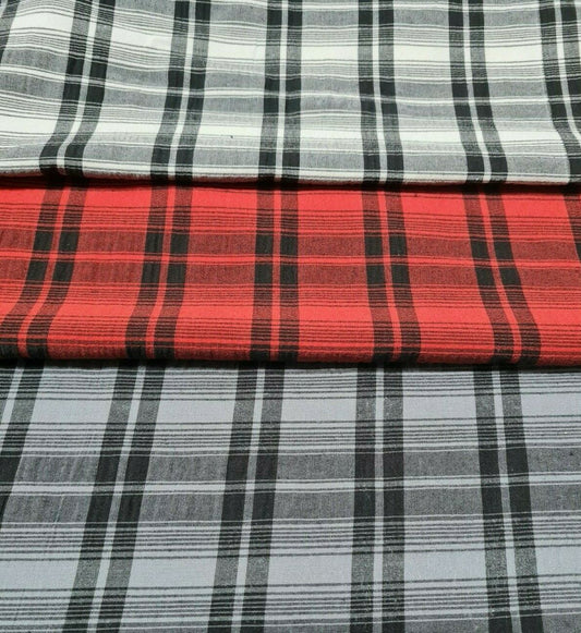 CHECKED STRETCH SHIRT FABRIC - SOLD BY THE METRE