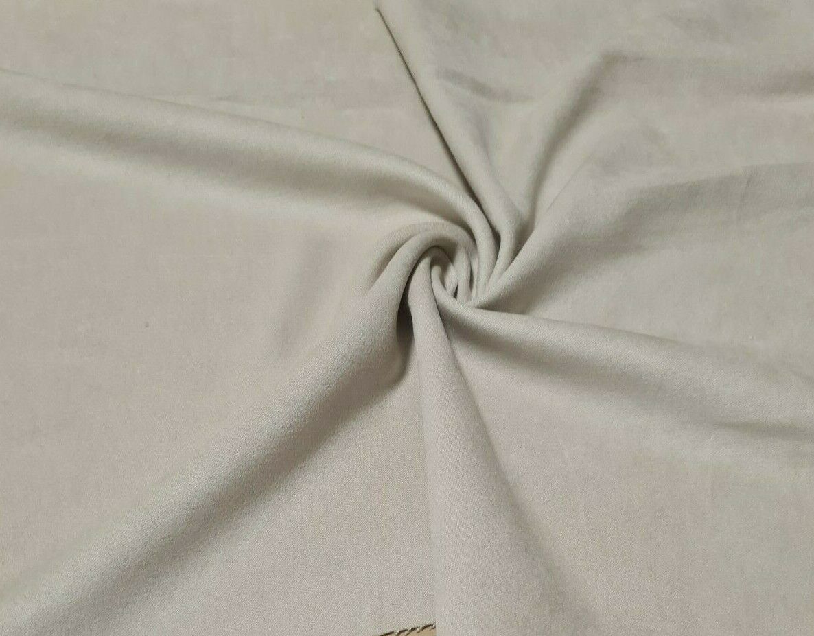 BEIGE COLOUR VELOUR TOUCH VISCOSE/POLYESTER FABRIC-SOLD BY THE METRE