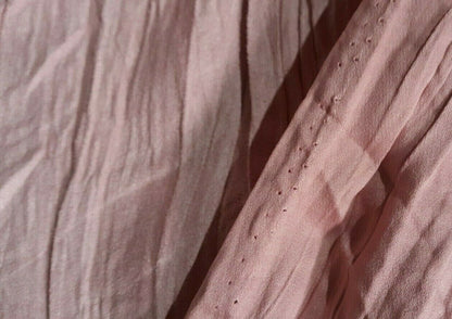 ROSE PINK CRINKLED VELOUR FABRIC - SOLD BY THE METER