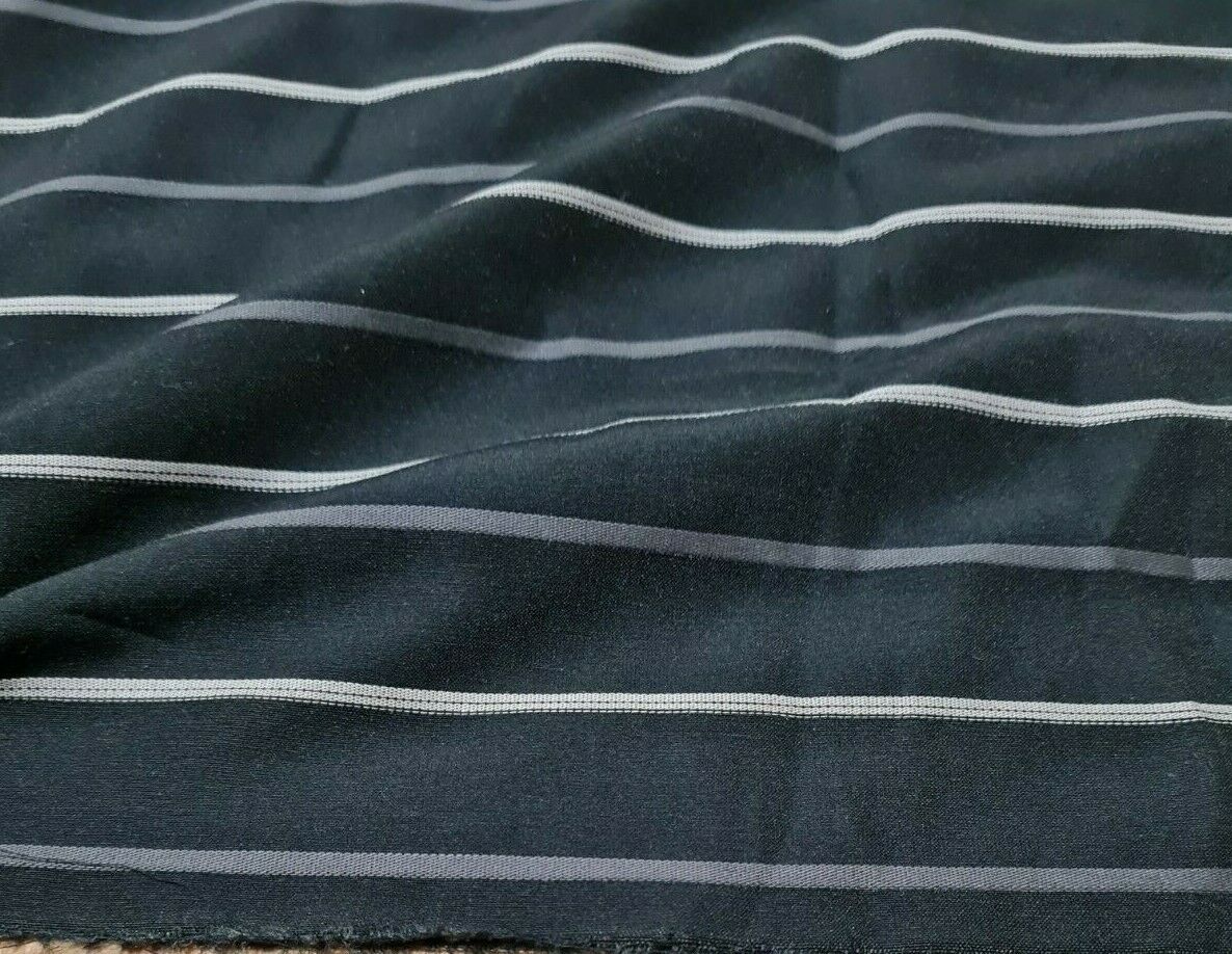 STRIPED BLACK STRETCH SHIRT FABRIC - SOLD BY THE METRE