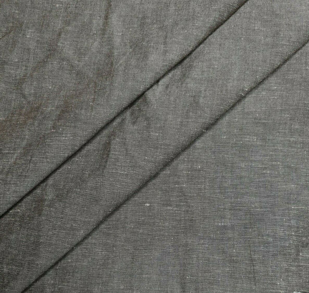 Linen Blend Fabric Brown Melange Colour 55" Wide