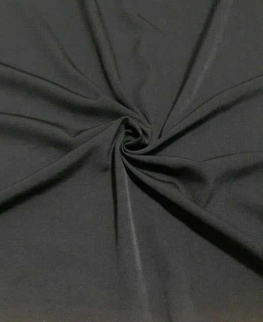 BLACK POLYESTER DRESSMAKING FABRIC - SOLD BY THE METRE