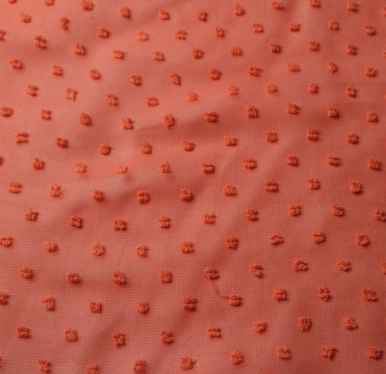 Dobby Chiffon Fabric Coral Colour 55" Wide Sold By Metre