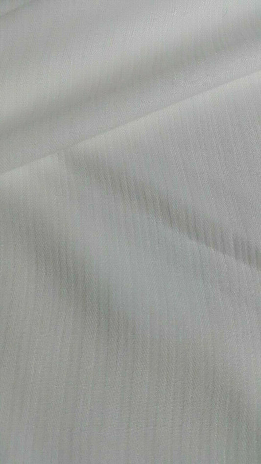 OFF WHITE STRIPED THIN VISCOSE FABRIC - SOLD BY THE METRE