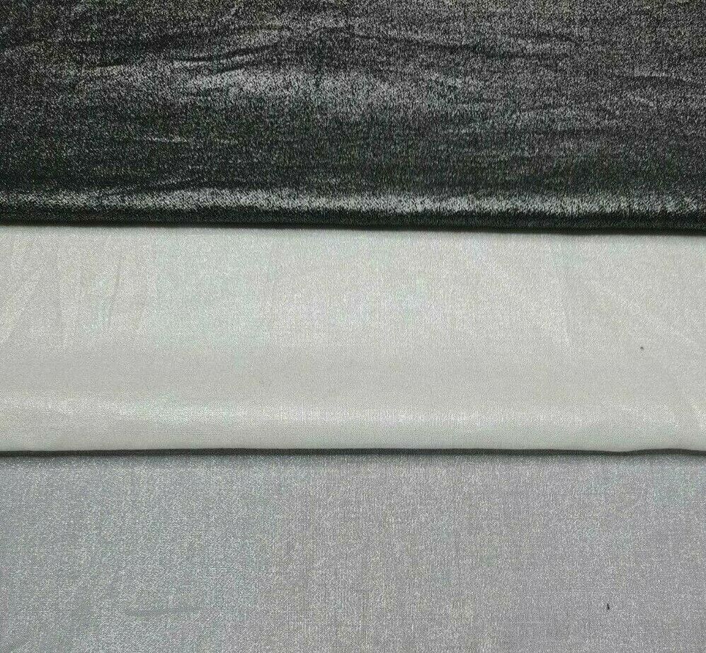 Cotton Voile Fabric Shiny Silver Print 55" Wide Sold By Metre