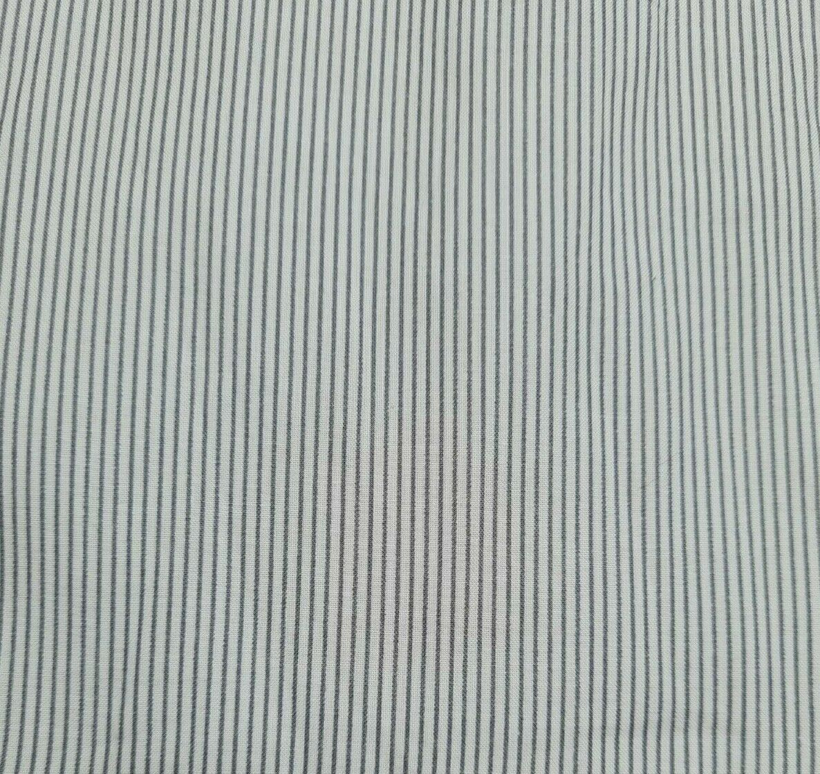 Cotton Voile Fabric Grey Striped White Colour 55" Wide