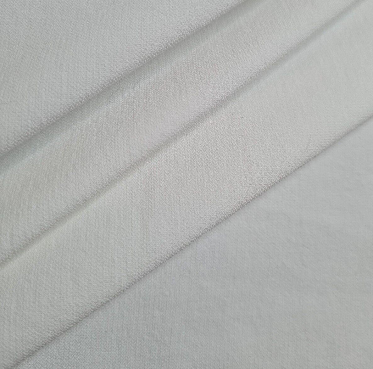 White Cotton Blend Fabric Woven 4 Way Stretch 47" Wide