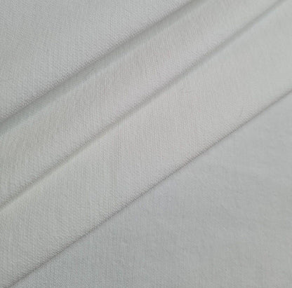 White Cotton Blend Fabric Woven 4 Way Stretch 47" Wide