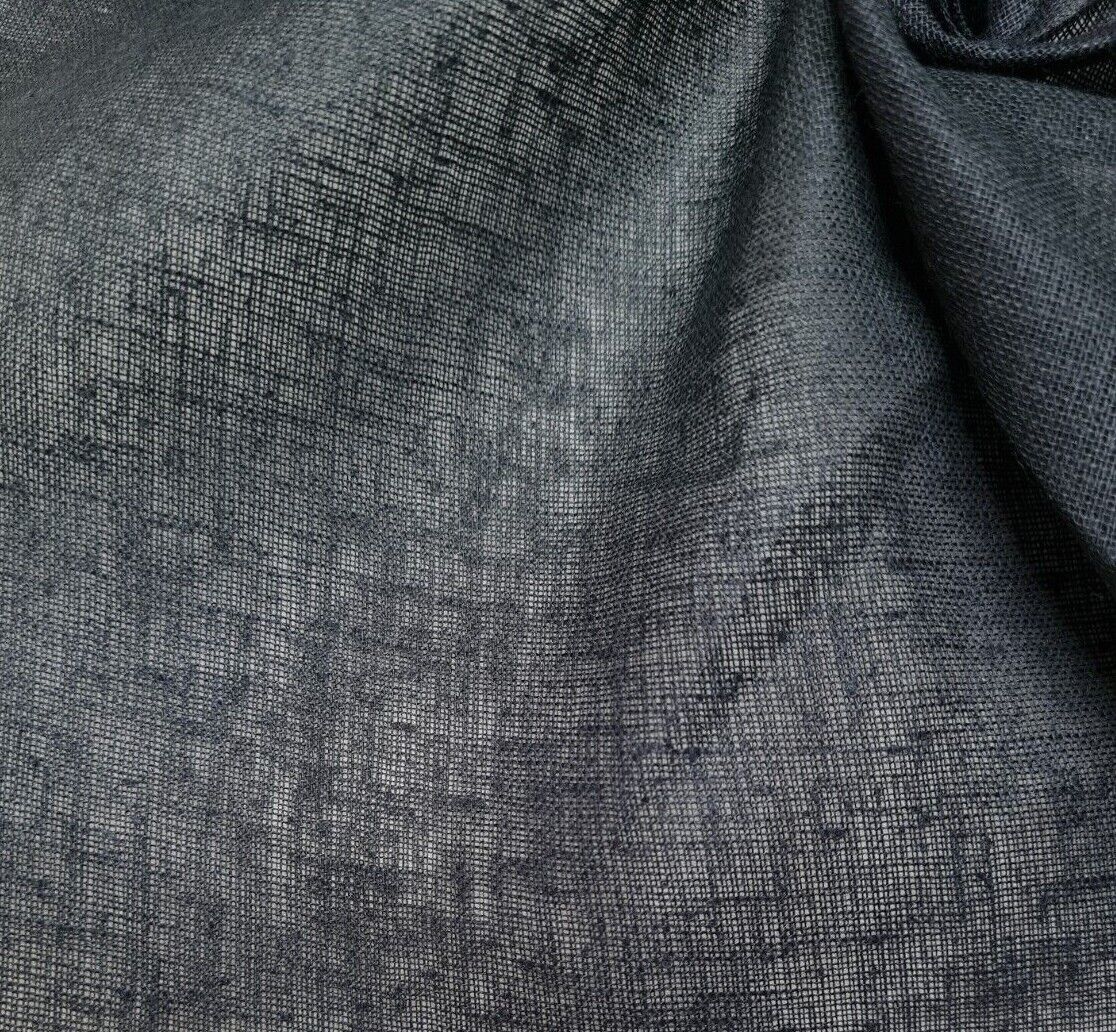 Thin Cotton Fabric  Linen Looking Black Colour 37" Wide Sold By Metre