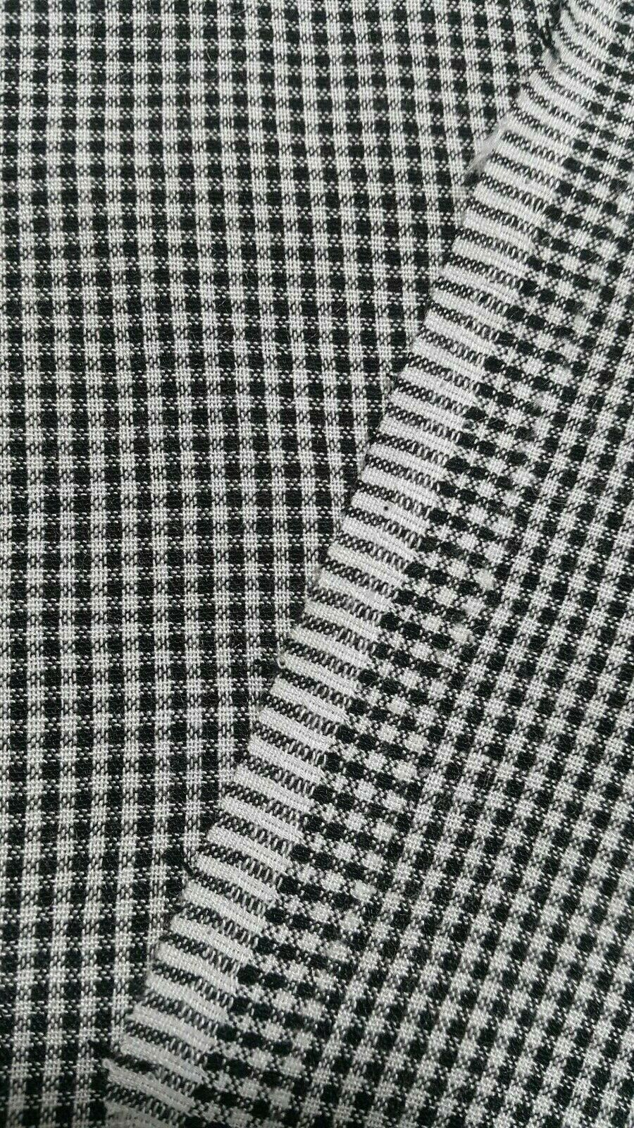 ECRU AND BLACK SMALL SQUARED VISCOSE/POLYESTER FABRIC-SOLD BY THE METER