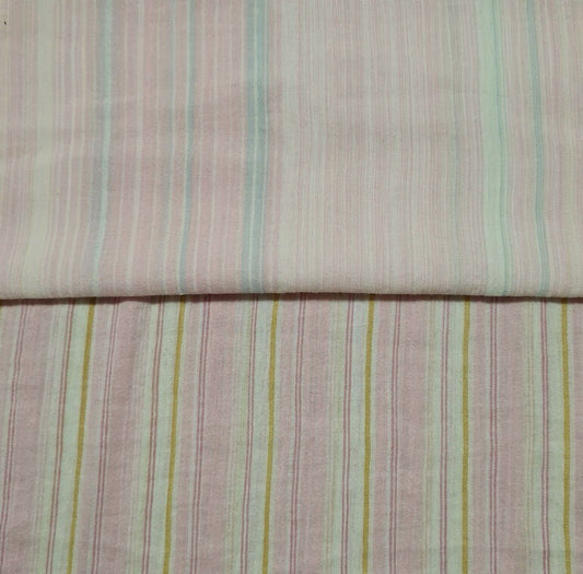 Crinkled Cotton Gauze Cheesecloth Fabric Striped 51" Wide Sold By The Metre