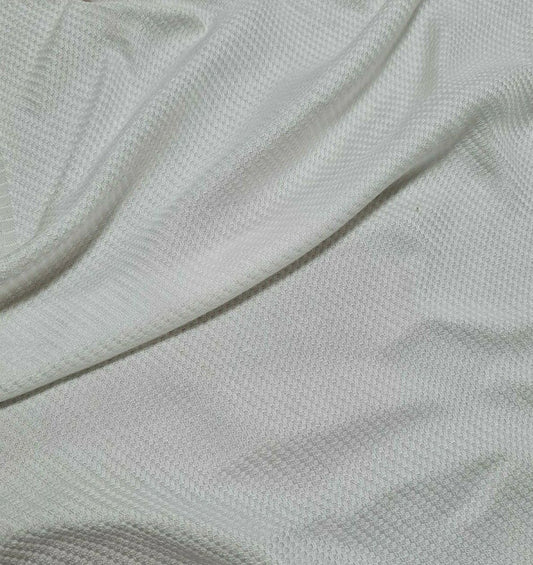 SMALL FIGURED OFF WHITE COLOUR VISCOSE FABRIC-SOLD BY THE METRE