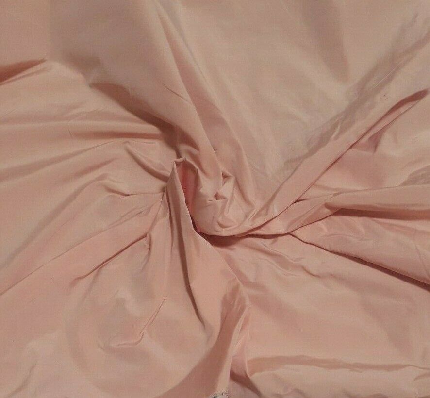 PEACH AND MINT GREEN PLAIN TAFFETA FABRIC - SOLD BY THE METRE