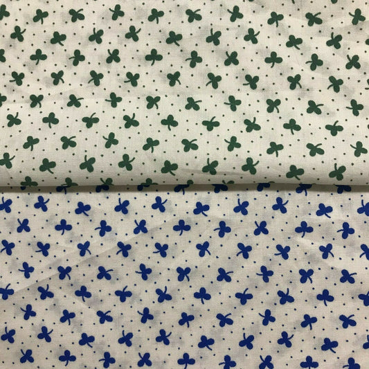 Cotton Popline Fabric Shamrock Printed 55" Wide