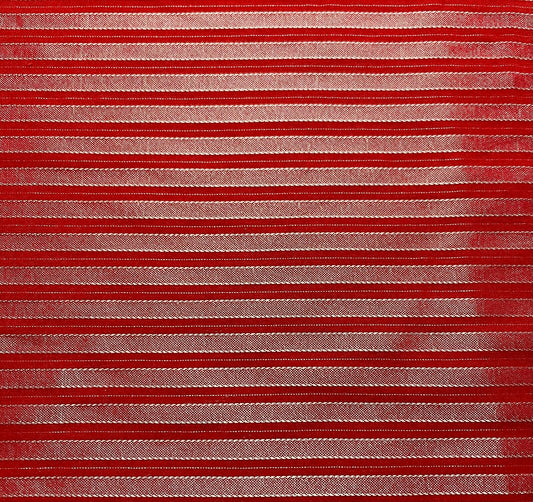 Shirt Fabric White Shiny Striped Red Colour 55" Sold By Metre