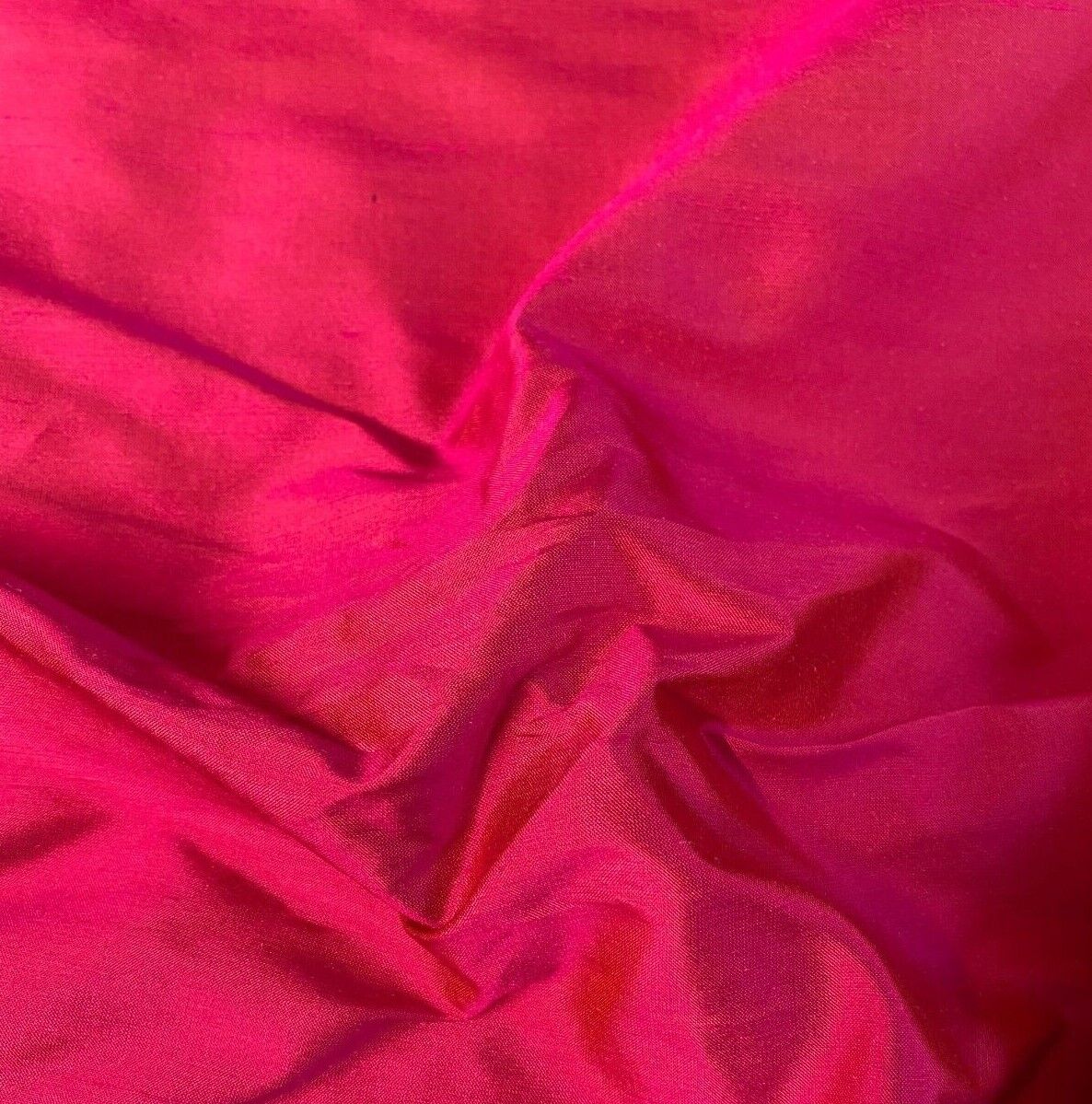 Dupion Pure Silk Fabric Fuchsia/Brick Colour 51" Sold By 2.75 Metres