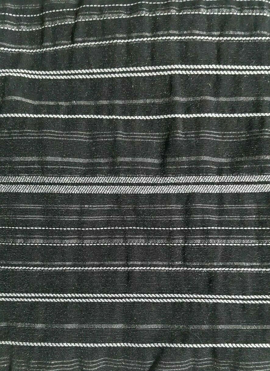 BLACK DRESSMAKING FABRIC STRIPED AND WAVY EFFECT-SOLD BY THE METER