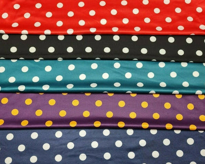 Jersey Fabric Polka Dot Printed Soft And 2Way Stretch 55" Wide Sold By Metre