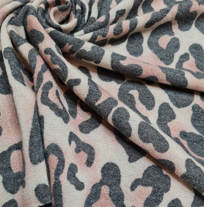 Knit T-Shirt Jersey Fabric Animal Print Loopback 55" Sold By Metre