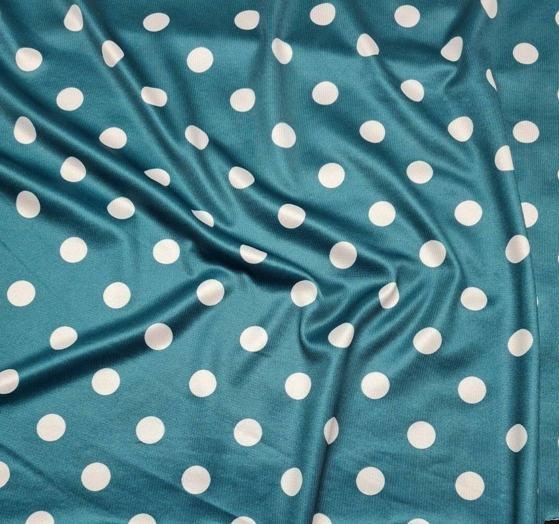 Jersey Fabric Polka Dot Printed Soft And 2Way Stretch 55" Wide Sold By Metre