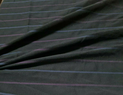 STRIPED BLACK STRETCH SHIRT FABRIC - SOLD BY THE METRE