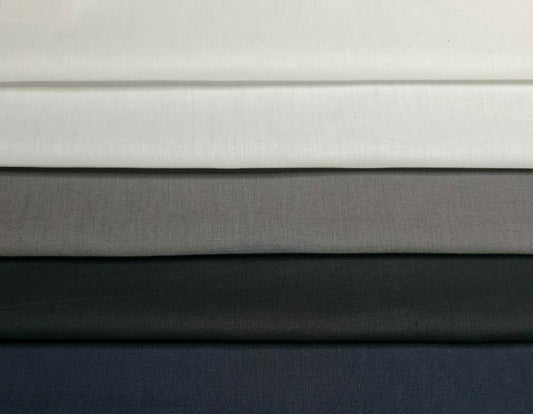 Cotton Voile Fabric Black , White , Navy , Grey Colours 55" Wide Sold By Metre