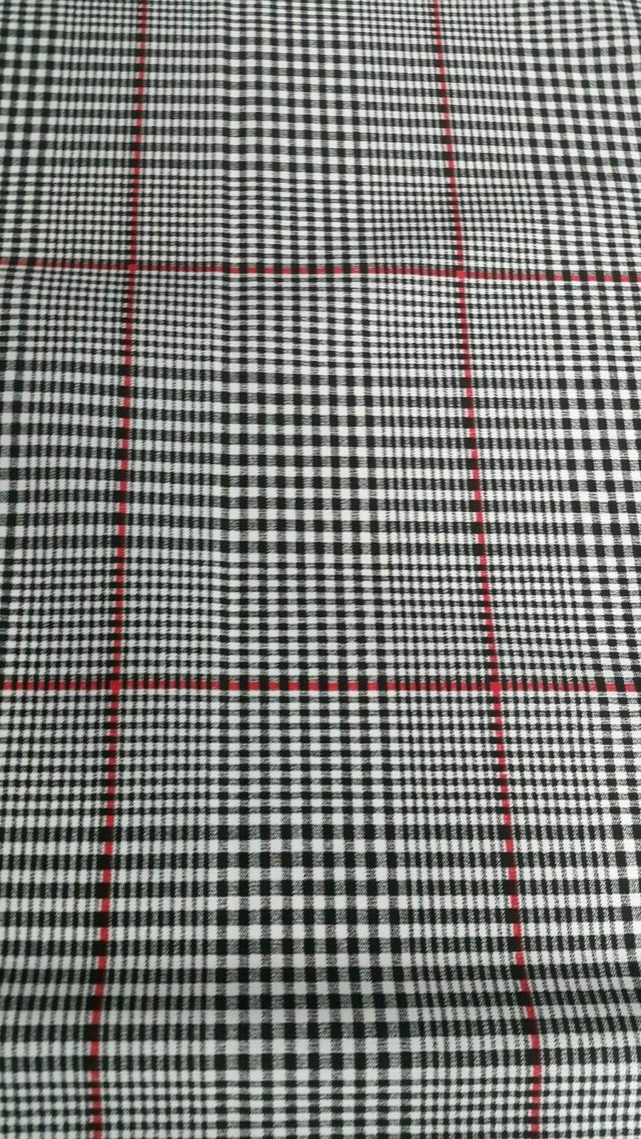 CHECKED STRETCH POLYCOTTON FABRIC-SOLD BY THE METER
