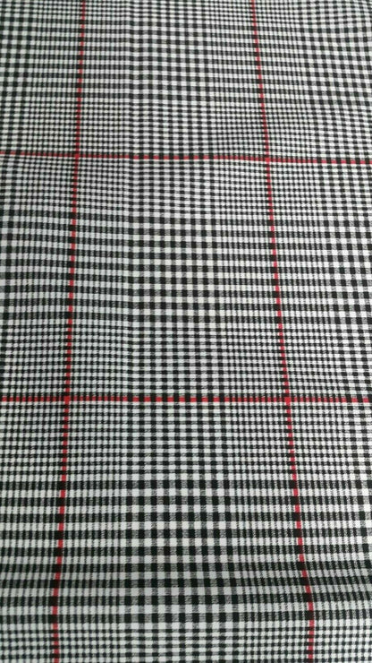 CHECKED STRETCH POLYCOTTON FABRIC-SOLD BY THE METER