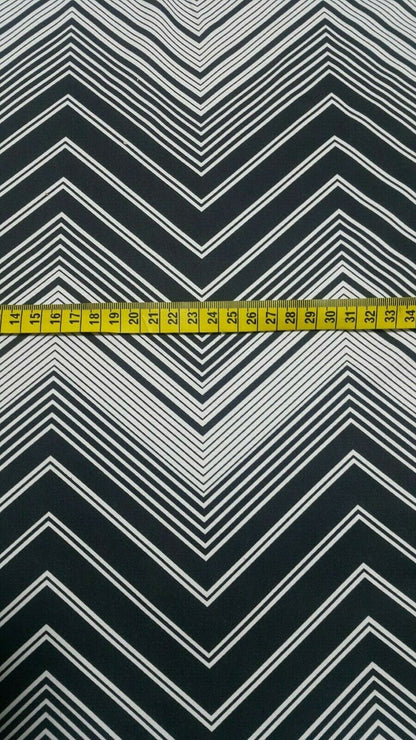 ZIG ZAG PRINTED STRETCH JERSEY LYCRA FABRIC-SOLD BY THE METER